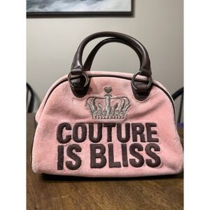 Vintage Juicy Couture Mini Bowler Bag Purse Couture Is Bliss Handbag Y2K RARE